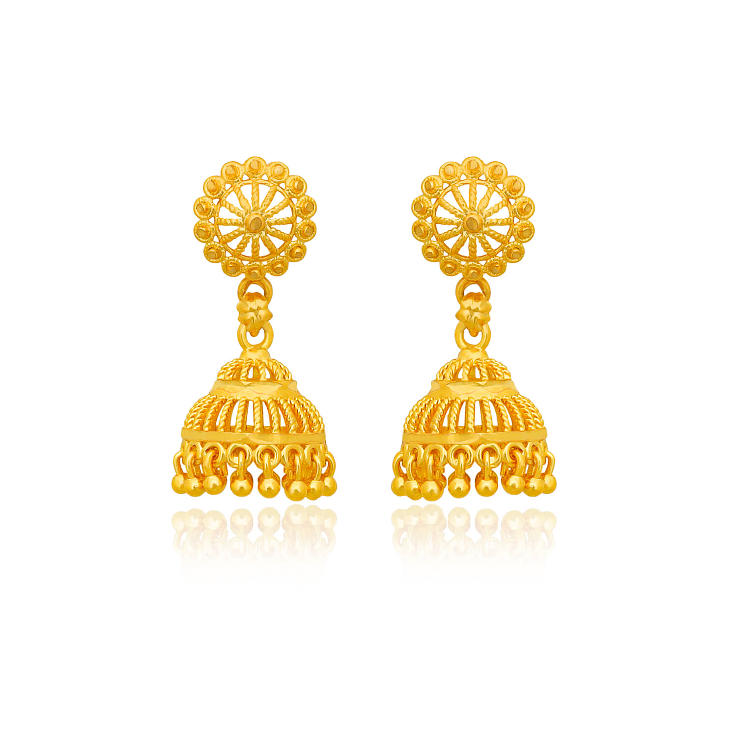 LUV FASHION Golden Jhumki Earrings ( Pack of 1 ) - Earrings | Buy online on ZillyBuy