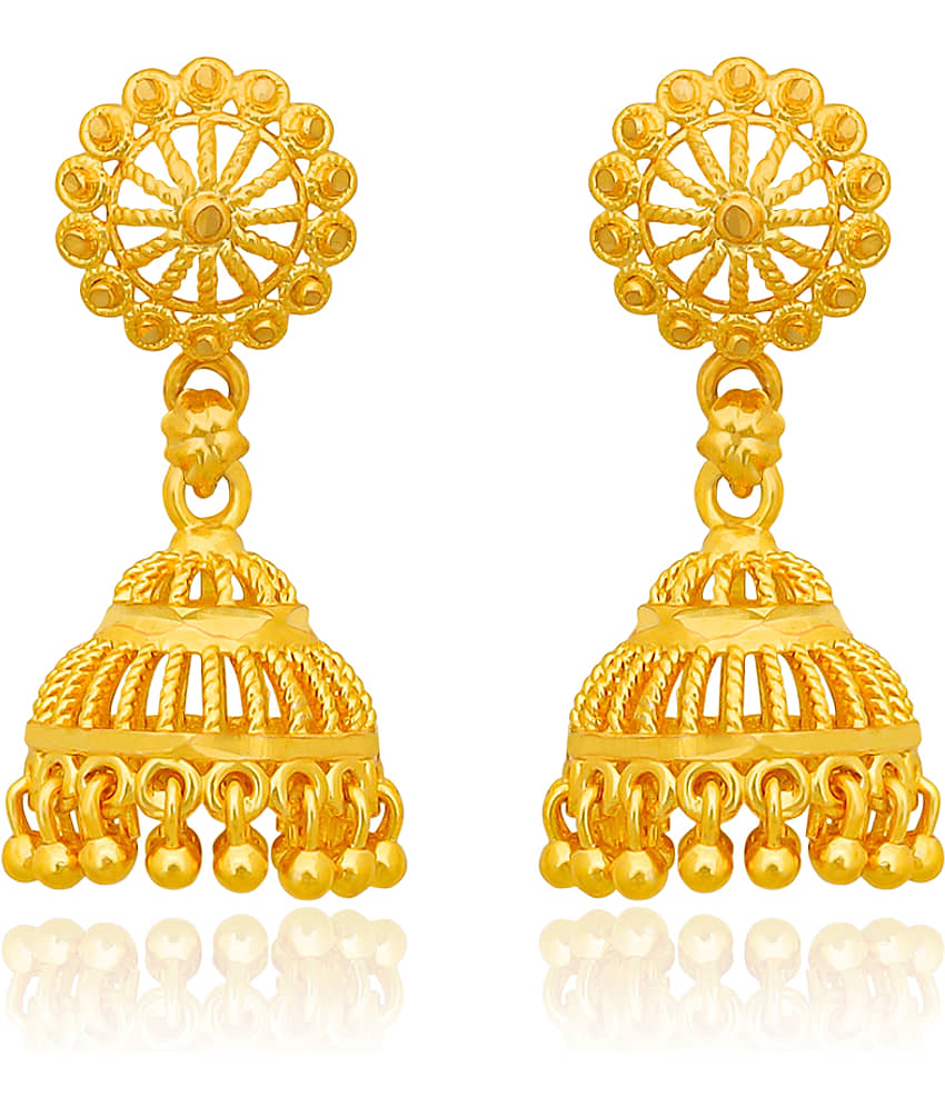 LUV FASHION Golden Jhumki Earrings ( Pack of 1 ) - Earrings | Buy online on ZillyBuy