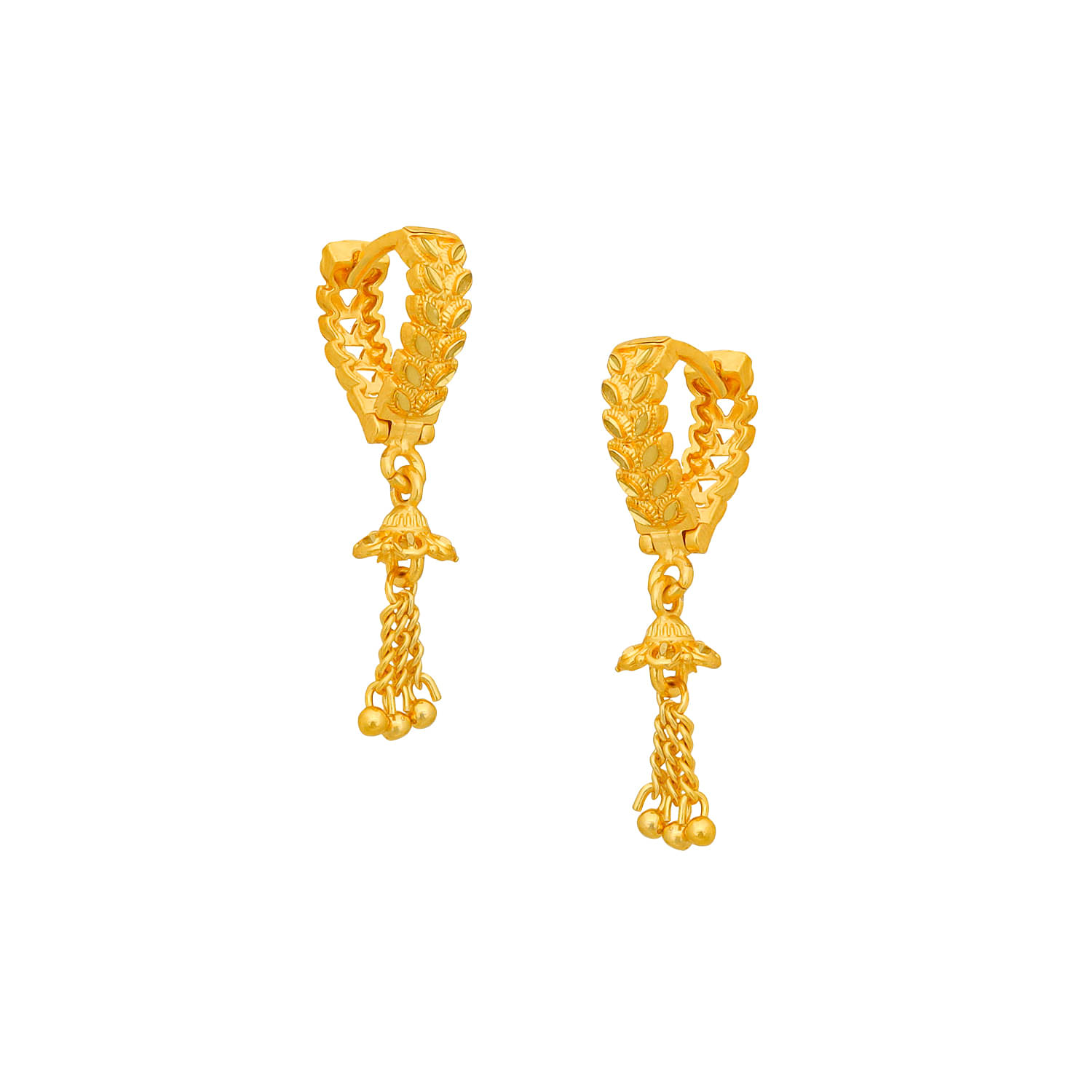     			LUV FASHION Golden Jhumki Earrings ( Pack of 1 )