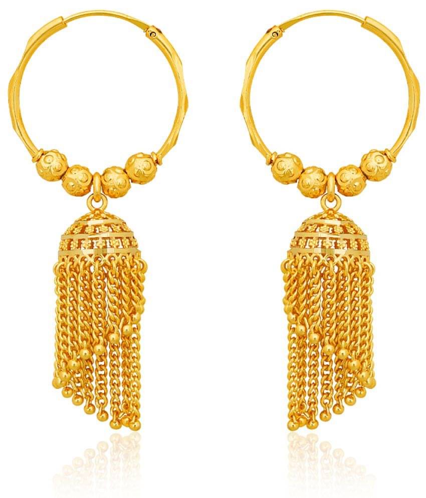     			LUV FASHION Golden Jhumki Earrings ( Pack of 1 )