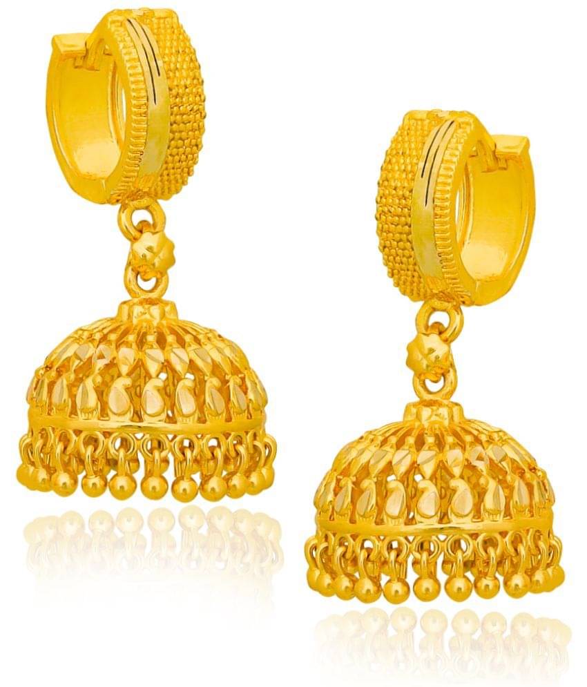     			LUV FASHION Golden Jhumki Earrings ( Pack of 1 )