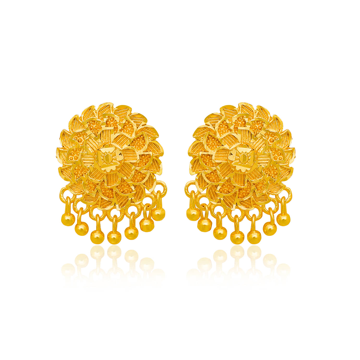 LUV FASHION Golden Jhumki Earrings ( Pack of 1 ) - Earrings | Buy online on ZillyBuy