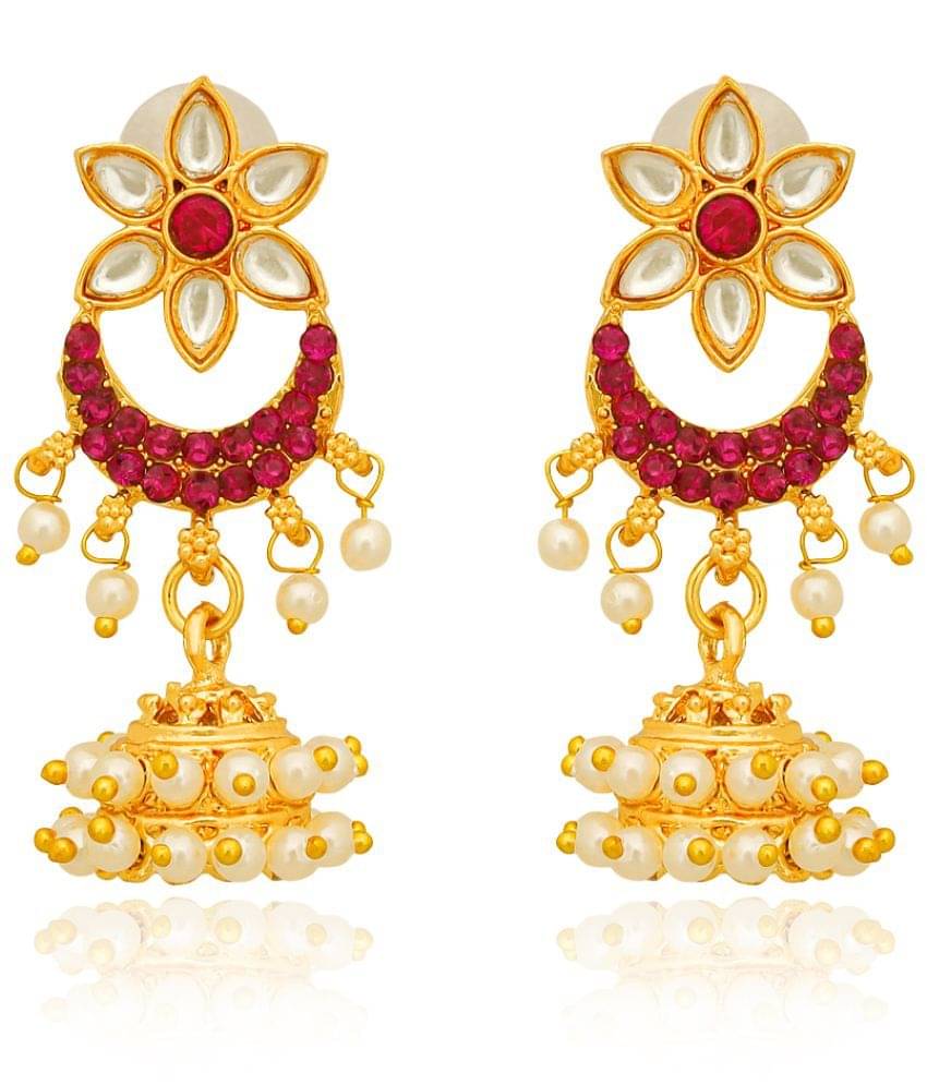     			LUV FASHION Pink Jhumki Earrings ( Pack of 1 )