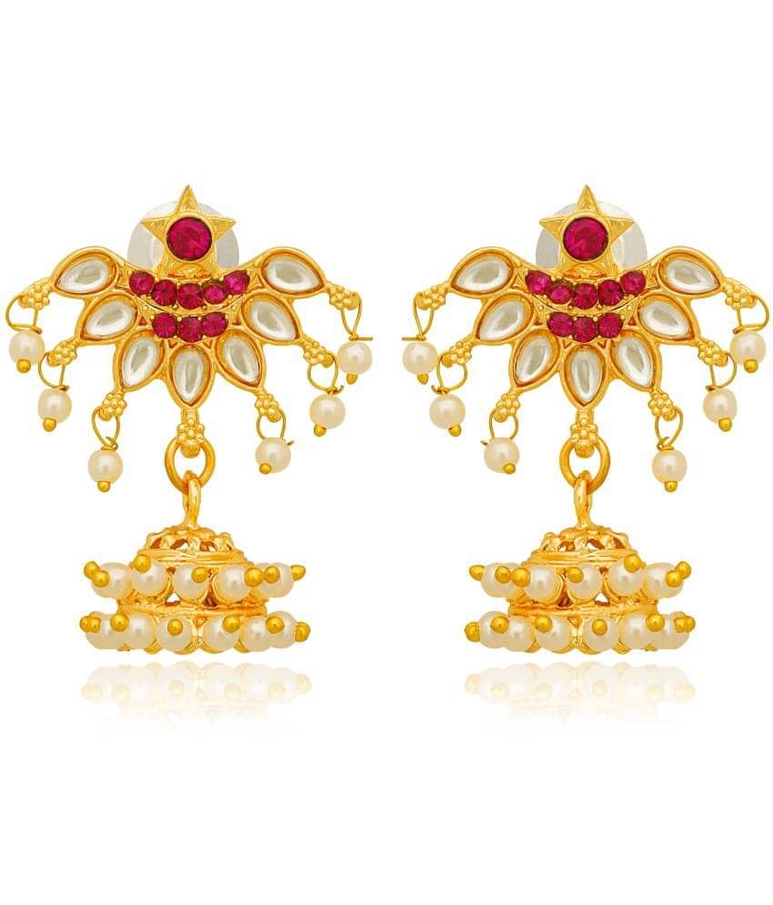     			LUV FASHION Pink Jhumki Earrings ( Pack of 1 )
