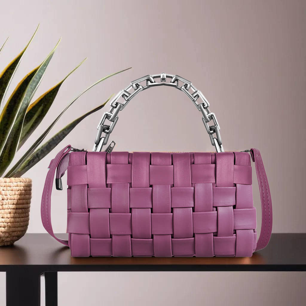 Lorem Handheld Faux Leather Set of 1 ( Purple ) - Handbags | Buy online on ZillyBuy