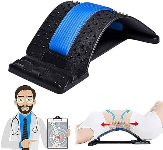 Magic Back Support 3 Levels Adjustment Stretcher Pain Relief Support Lumbar Massage Back Support for Office Chair, Car, Bed Back Support Fitness Device, Pack of 1 - Sports and Fitness Equipment | Buy online on ZillyBuy