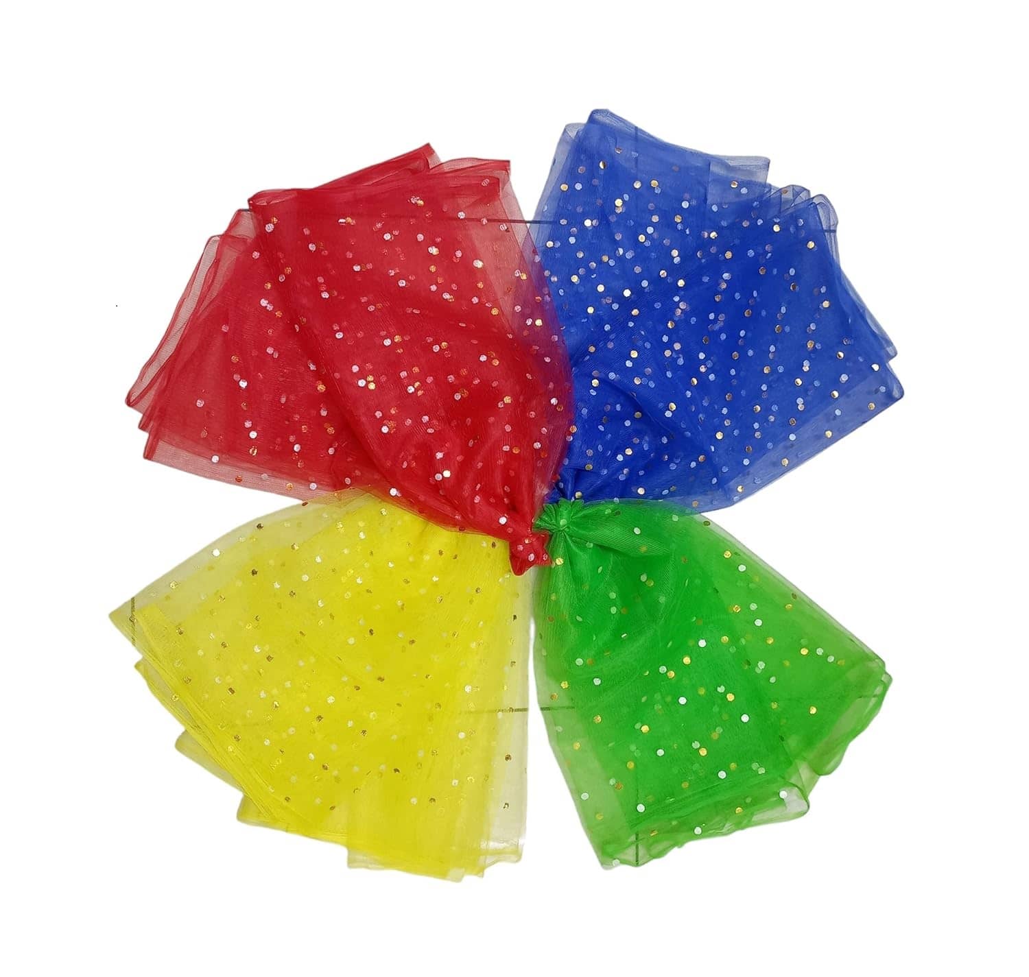 PRANSUNITA Decoration Golden Dot Print Mesh Net Fabric - Size - 85 x 42 inch Each- for Gift & Trousseau Packing, Party Hall, Bouquet, Car, Christmas, Birthday Decoration - 4 Vibrant Colors - Stationery | Buy online on ZillyBuy