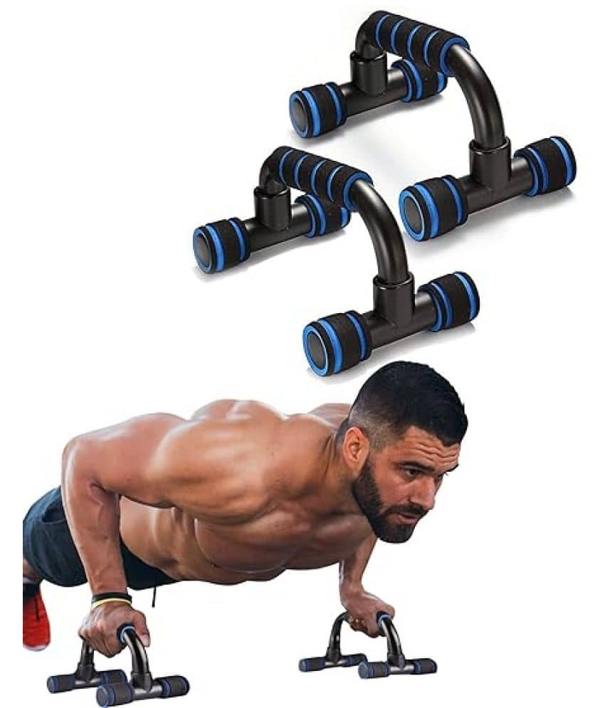 Push Up Bars Workout Equipment Fitness - GYM, Exercise with Cushioned Foam Grip and Non-Slip Sturdy Structure Portable for Home Fitness Training for Men & Women, (Blue) Pack of 1 - Sports and Fitness Equipment | Buy online on ZillyBuy