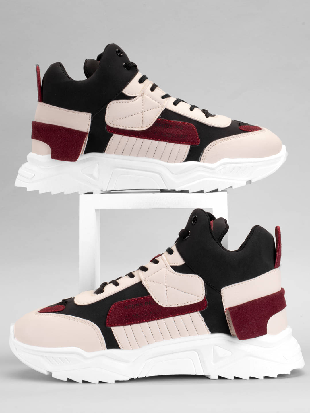     			RapidBox Colorblocked Beige Men's Sneakers