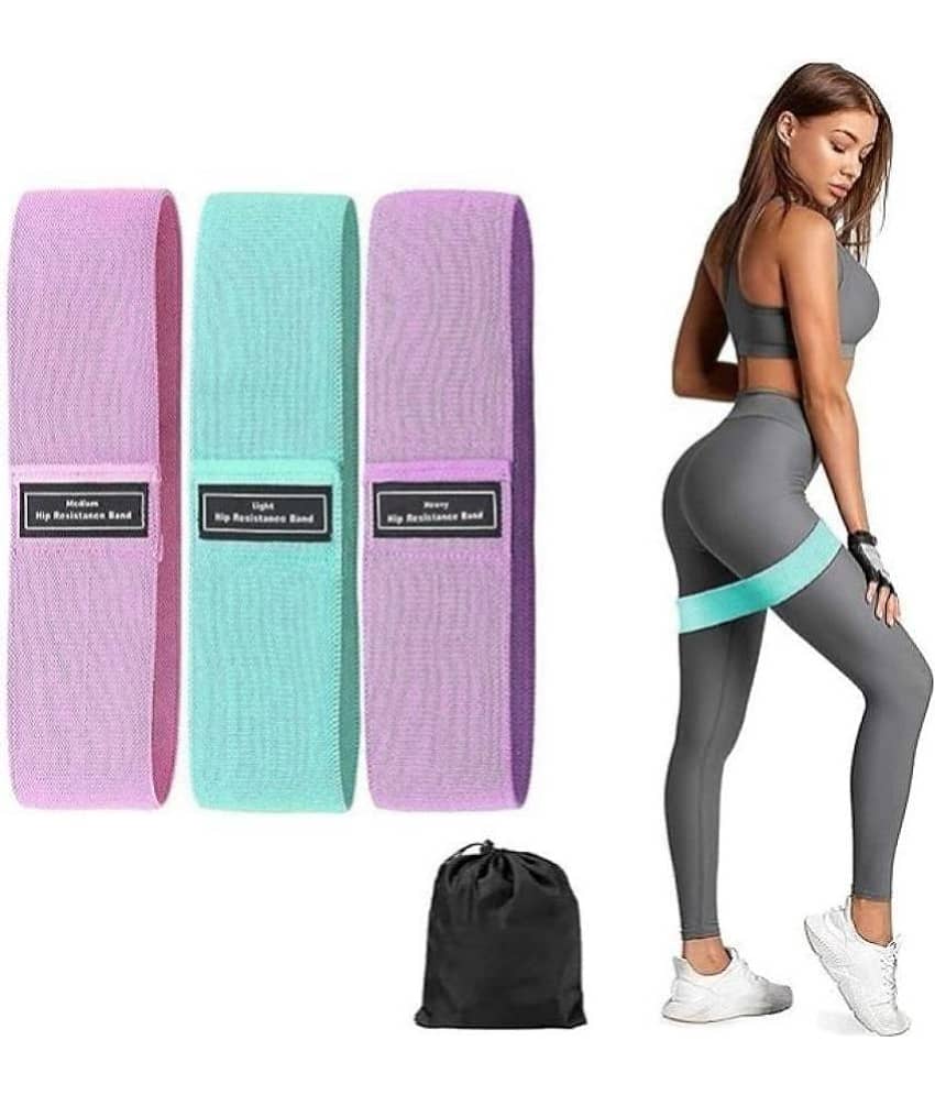 Resistance Loop Bands for Exercise, and Workout Non Slip Hip Bands for Squats, Legs, Thigh, Glutes and Ideal for Men, and Women, set 3 - Sports and Fitness Equipment | Buy online on ZillyBuy
