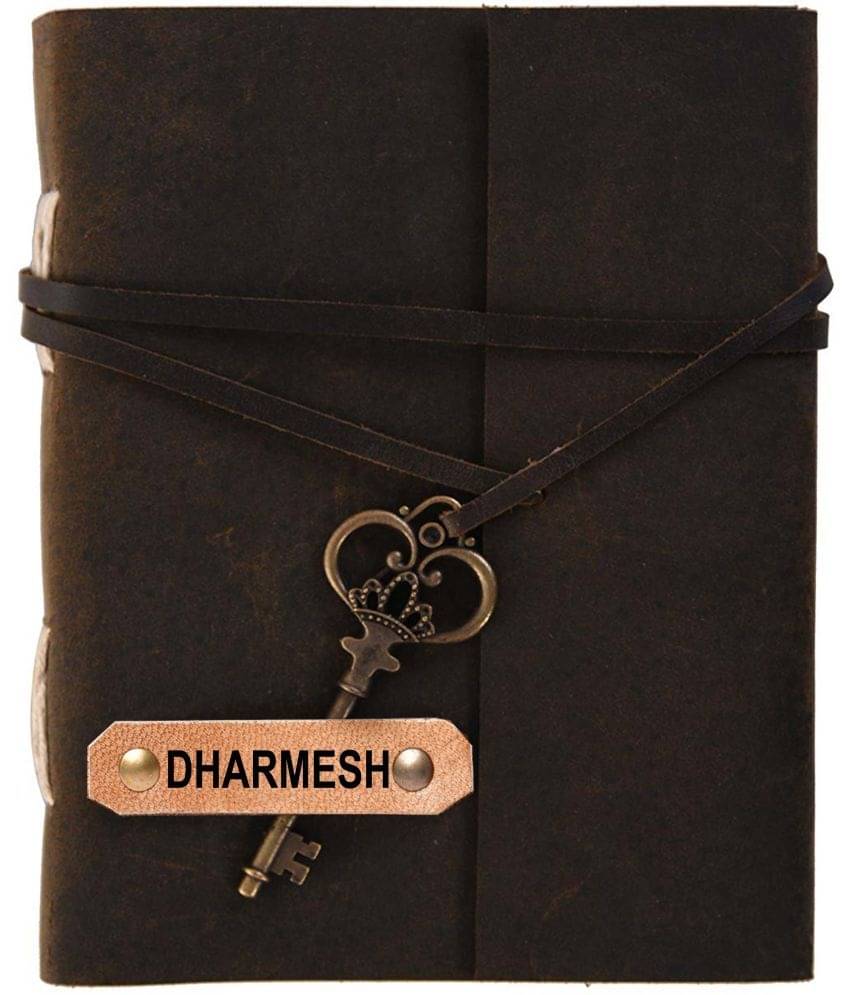     			Rjkart DHARMESH embossed Leather Cover Diary With Key Lock A5 Diary Unruled 200 Pages (DHARMESH) - 120 GSM