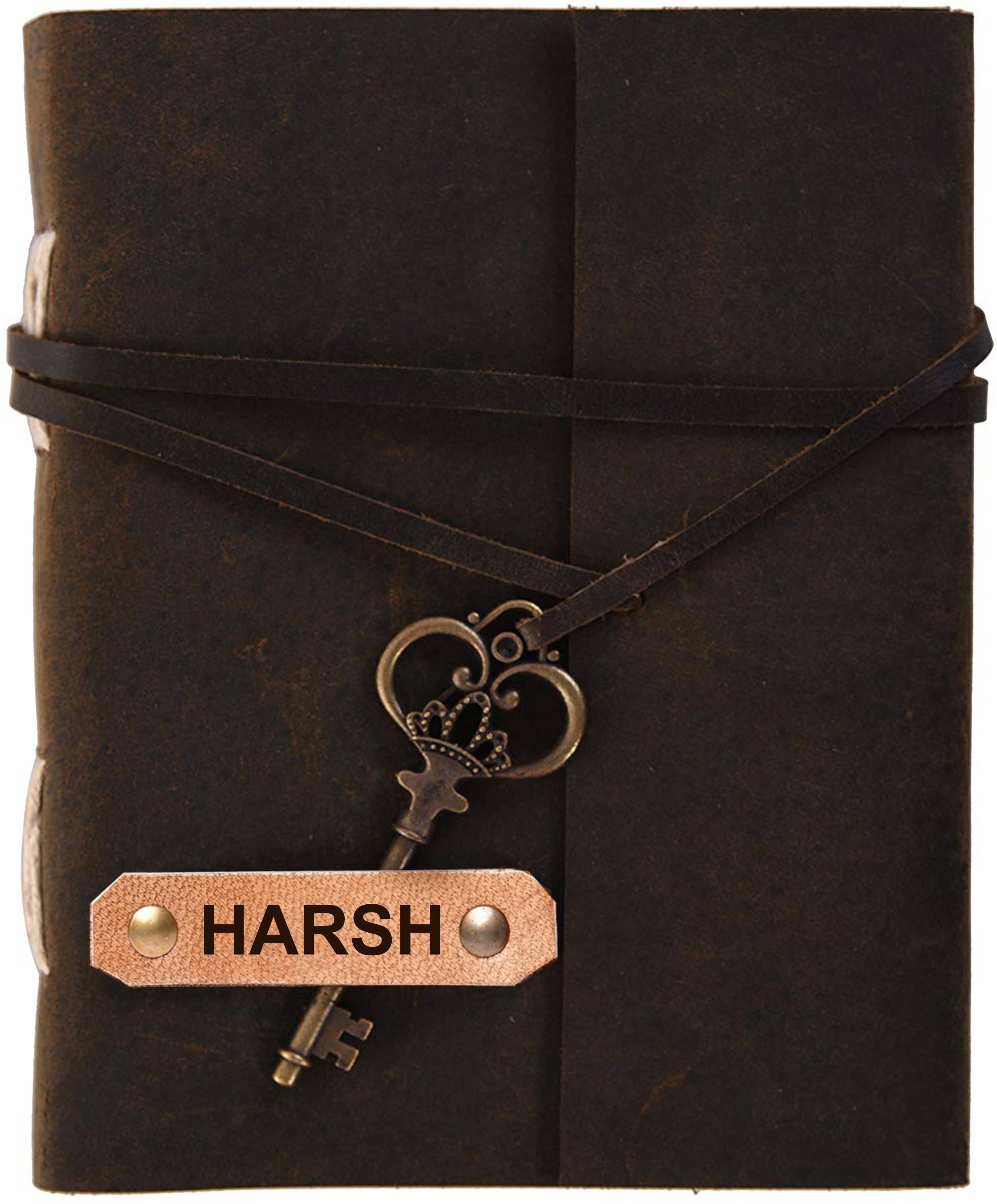     			Rjkart HARSH embossed Leather Cover Diary With Key Lock A5 Diary Unruled 200 Pages (HARSH) - 120 GSM