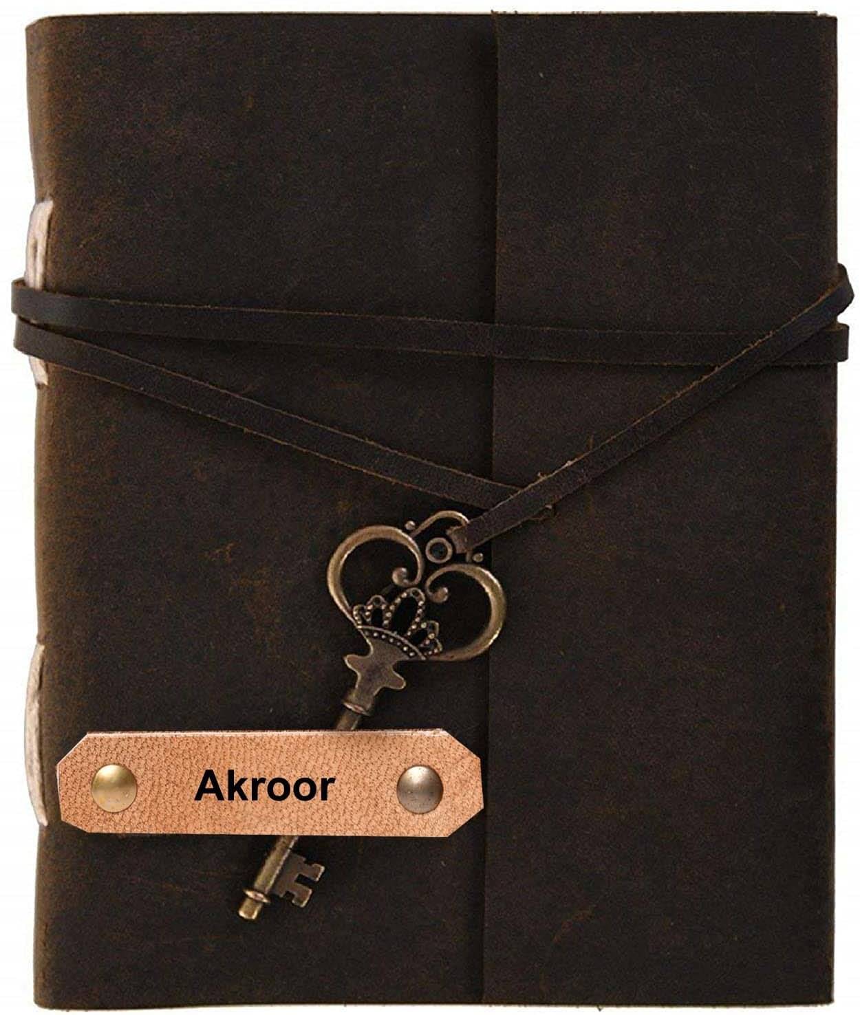     			Rjkart Leather Diary A5 Diary Unruled 200 Pages (Brown) - 110 GSM