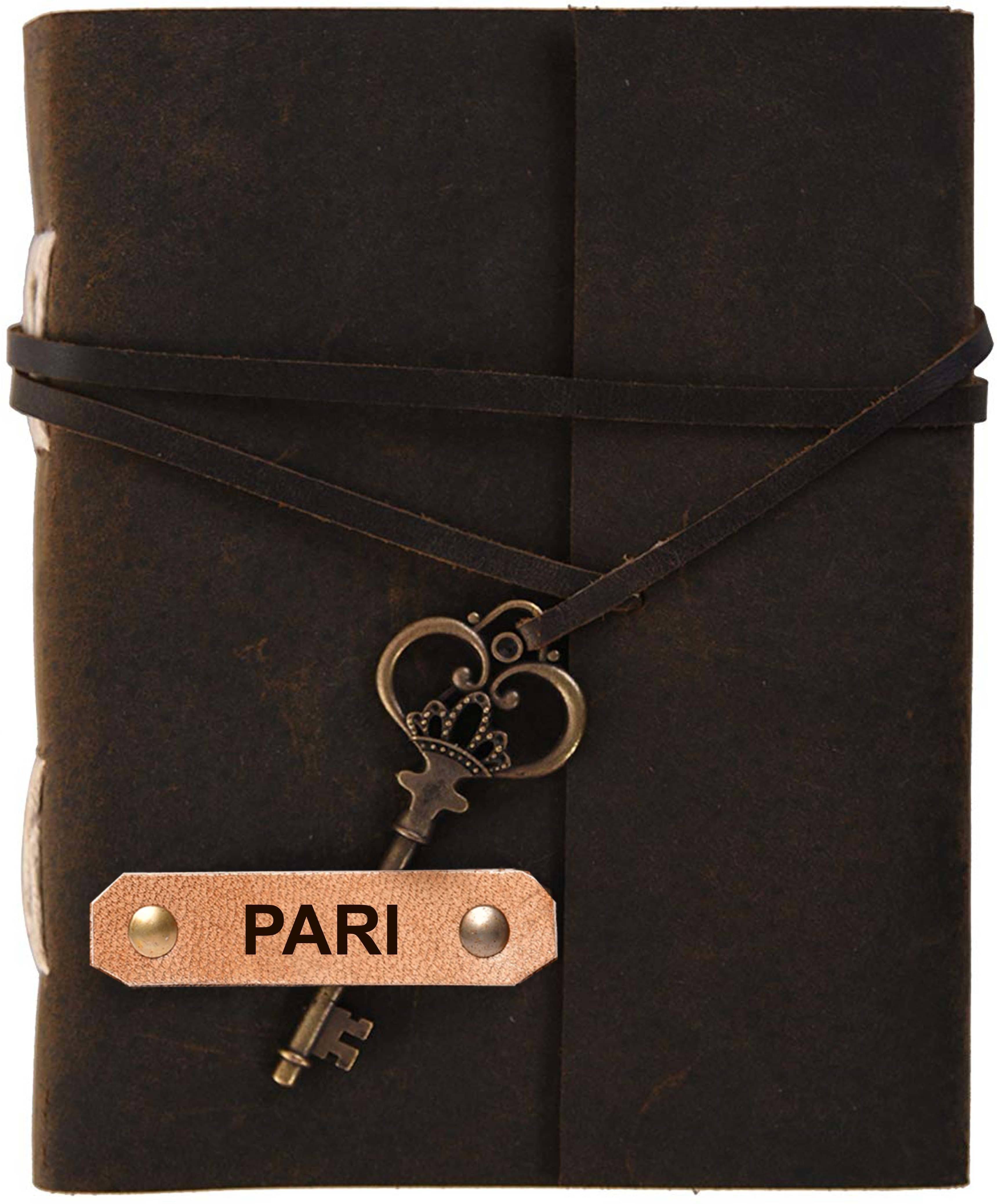     			Rjkart PARI embossed Leather Cover Diary With Key Lock A5 Diary Unruled 200 Pages (Pari) - 120 GSM