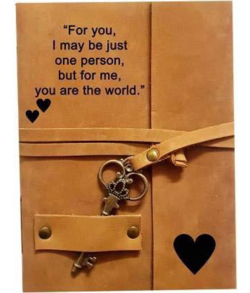     			Rjkart Printed Leather Diary A5 Diary Unruled 200 Pages (Light Brown) - 110 GSM