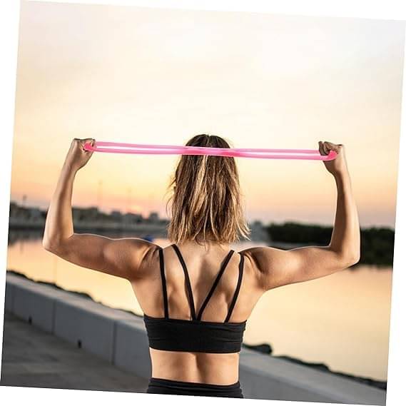 Silicone Yoga Band Multifunctional Portable Figure 8-Shaped Silicone Elastic Pull Rope Fitness Yoga Resistance Band Pack of 1 (Pink) Silicone Yoga Band Multifunctional Portable Figure 8-Shaped Silicone Elastic Pull Rope Fitness Yoga Resistance Band Pack of 1 (Pink)