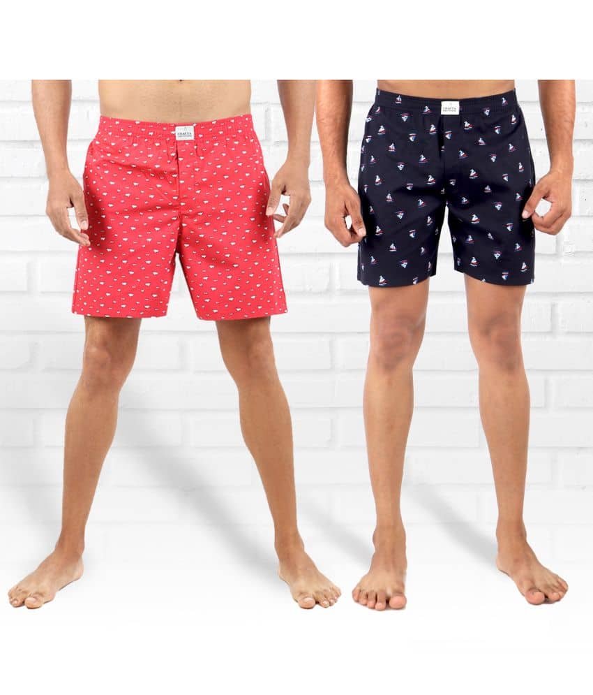 Supersquad Pack of 2 Cotton Boxers For Men's ( Multicolor )