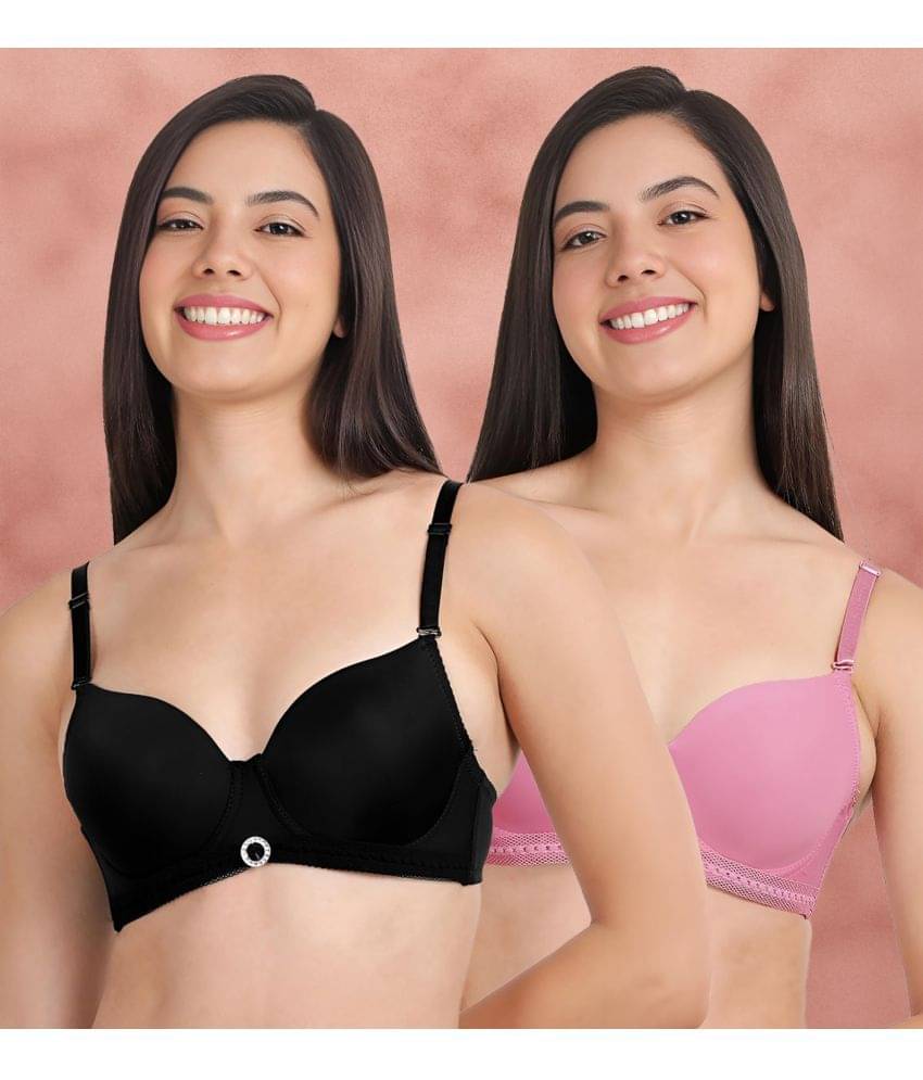 Susie Pack of 2 Nylon Women's T-Shirt Bra ( Pink ) susi-c2b-1462 Susie Pack of 2 Nylon Women's T-Shirt Bra ( Pink ) susi-c2b-1462