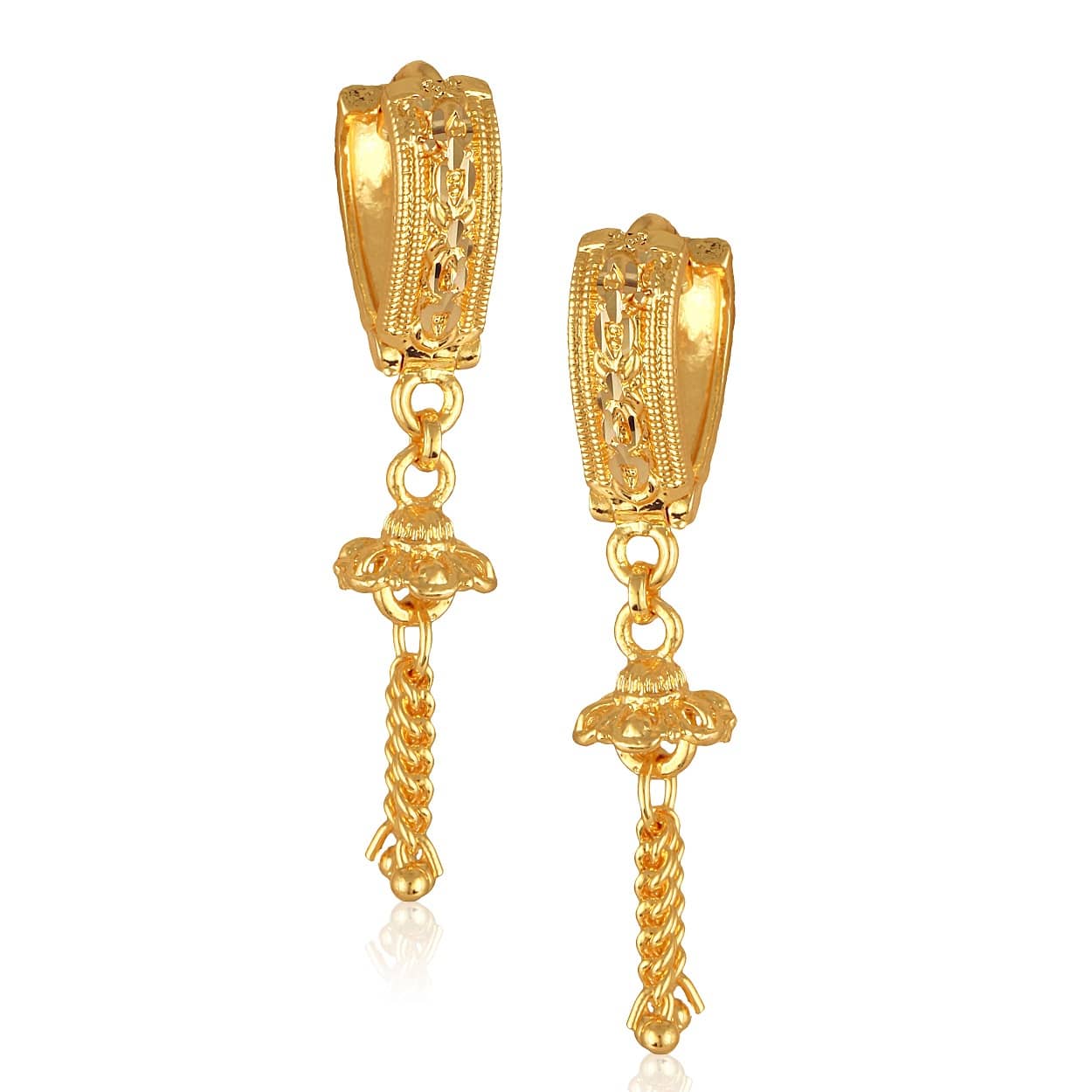 Vighnaharta Golden Jhumki Earrings ( Pack of 1 ) - Earrings | Buy online on ZillyBuy