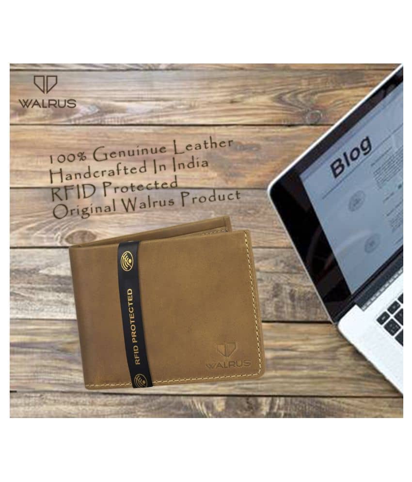 Walrus Leather Beige Casual Regular Wallet - Handbags | Buy online on ZillyBuy