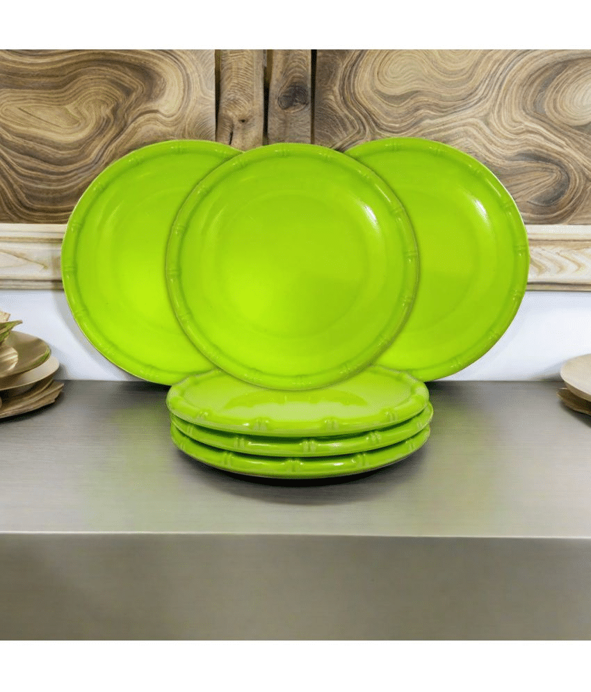 kitchrox 6 Pcs Melamine Light Green Half Plate kitchrox 6 Pcs Melamine Light Green Half Plate