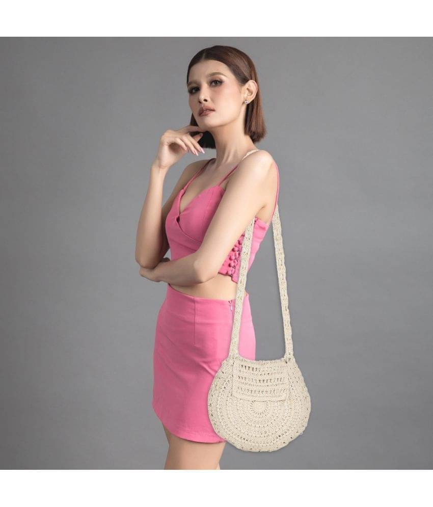     			sapis Sling Bag Cotton Set of 1 ( White )