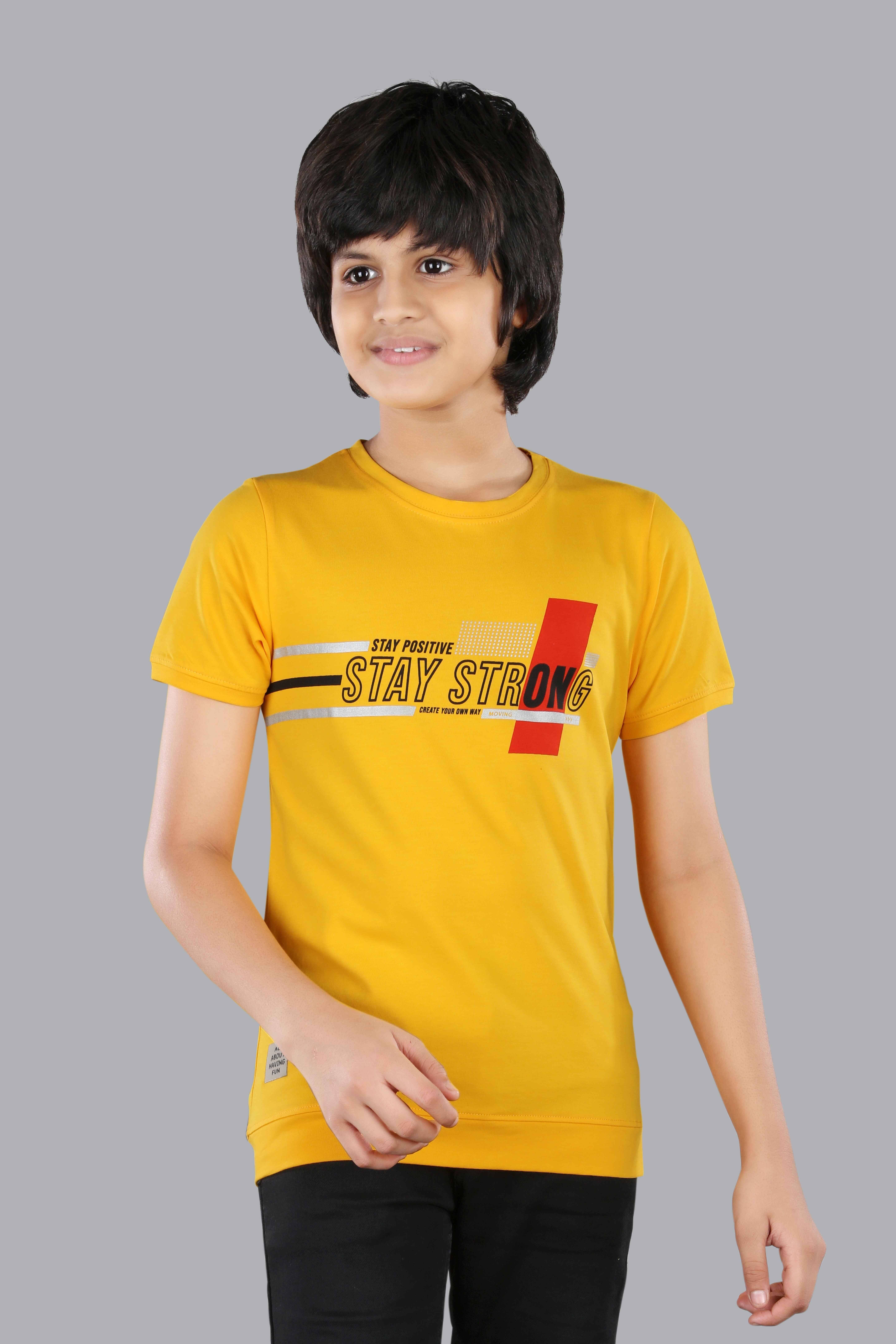     			3PIN Pack of 1 Boys Cotton Blend T-Shirt ( Mustard )