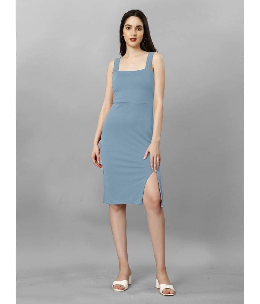 A TO Z CART Women Polyester Solid Bodycon Dress ( Grey ) A TO Z CART Women Polyester Solid Bodycon Dress ( Grey )