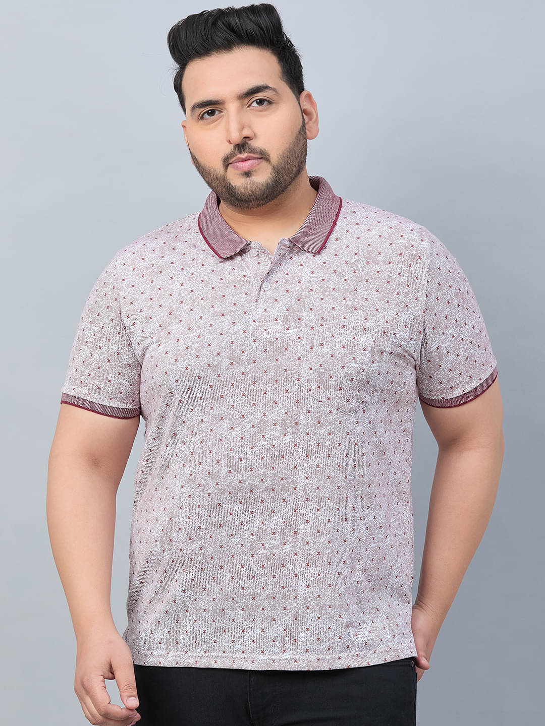     			AUSTIVO Pack of 1 Cotton Blend Regular Fit Printed Half Sleeves Men's Polo T Shirt ( Multicolor )