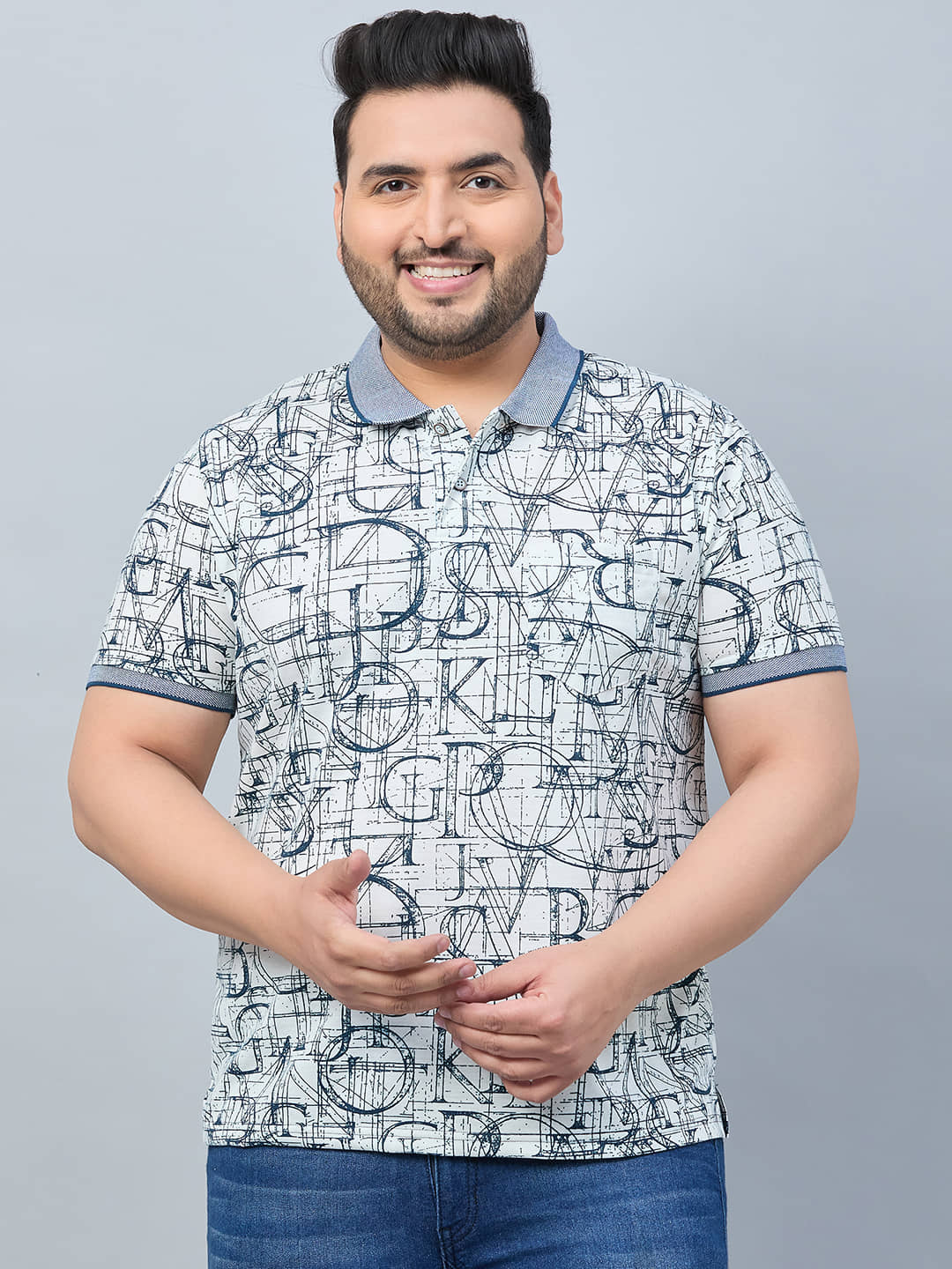 AUSTIVO Cotton Blend Regular Fit Printed Half Sleeves Men's Polo T Shirt - Multicolor ( Pack of 1 )