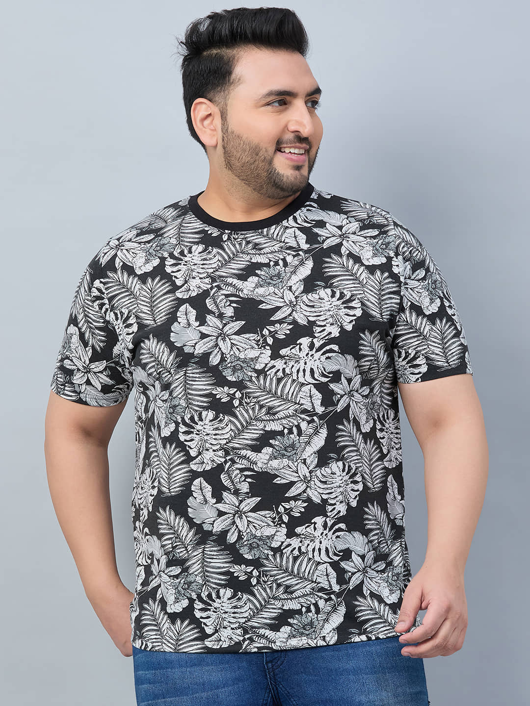 AUSTIVO Cotton Blend Regular Fit Printed Half Sleeves Men's T-Shirt - Multicolor ( Pack of 1 )