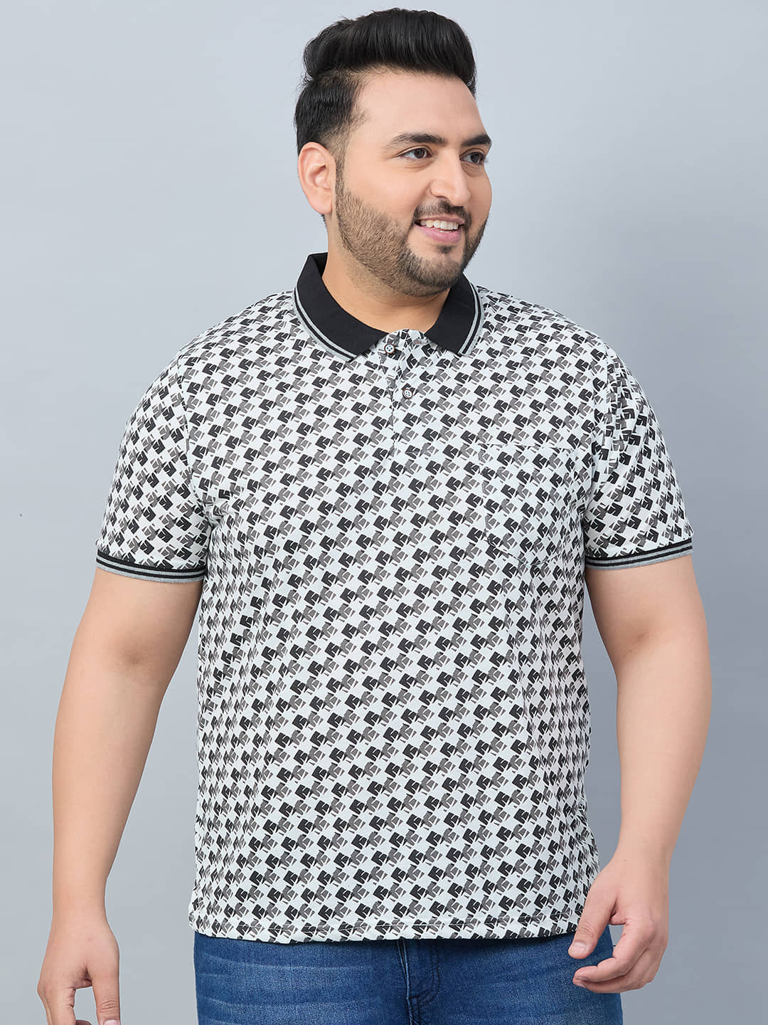 AUSTIVO Cotton Blend Regular Fit Printed Half Sleeves Men's Polo T Shirt - Multicolor ( Pack of 1 )