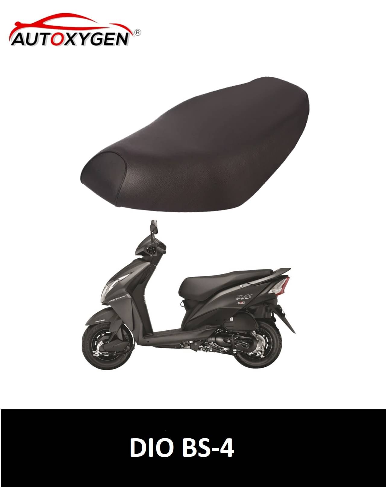     			Autoxygen Scooter/Scooty Removable & Washable PU Leather Waterproof Seat Cover Accessories For Honda Dio BS-4 (Black)