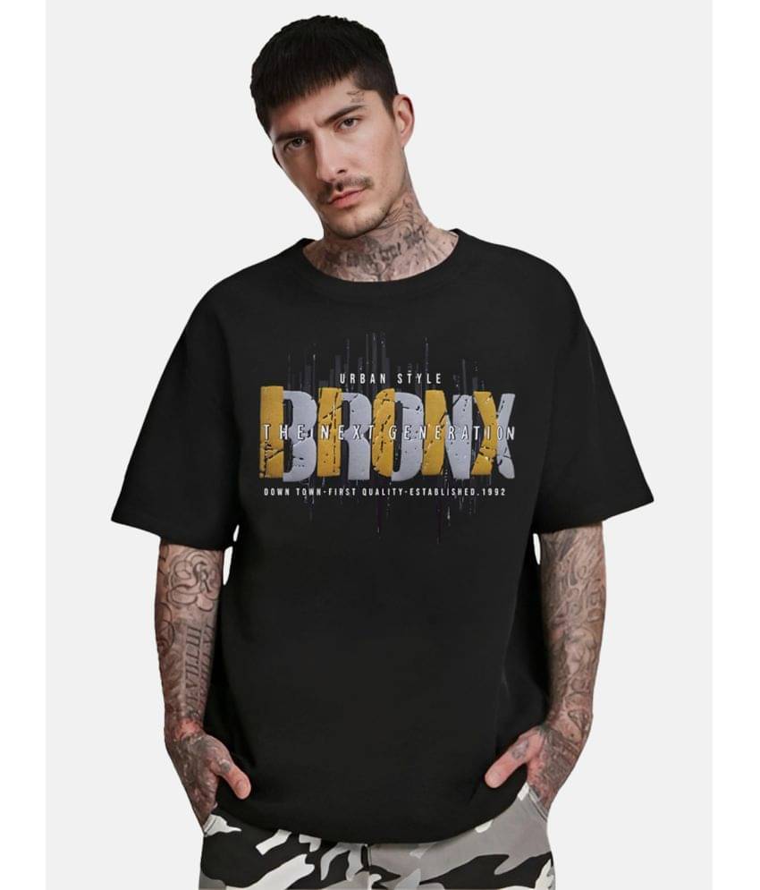     			Chkokko Pack of 1 Cotton Blend Oversized Fit Men's T-Shirt ( Black )