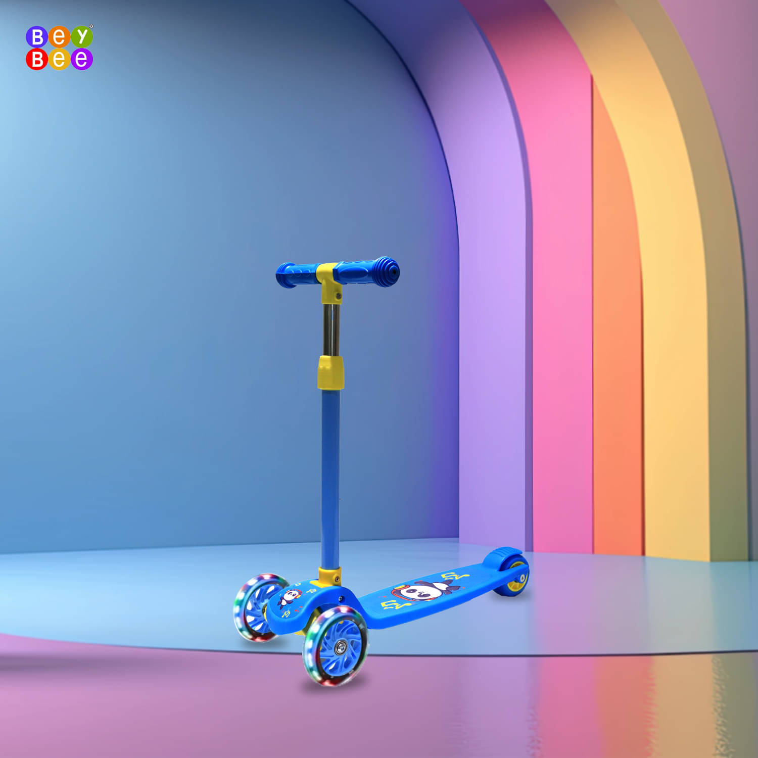 CoolPanda Lightweight Foldable LED Kick Scooter for Kids|Skate Scooter with 4 Level Height Adjustment|Wide Deck for Easy Balance|PVC Coated Scratchproof Wheels|Max User Weight - 50 Kg CoolPanda Lightweight Foldable LED Kick Scooter for Kids|Skate Scooter with 4 Level Height Adjustment|Wide Deck for Easy Balance|PVC Coated Scratchproof Wheels|Max User Weight - 50 Kg