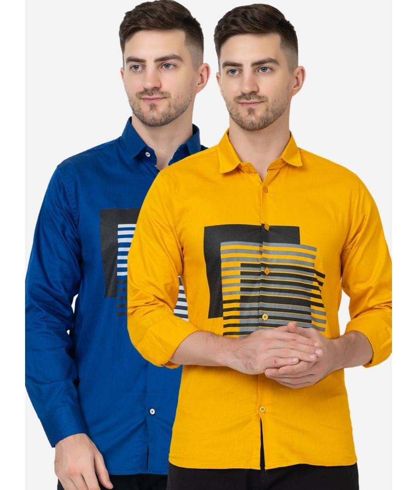 FREKMAN 100% Cotton Regular Fit Printed Full Sleeves Men's Casual Shirt - Multi ( Pack of 2 )     			FREKMAN 100% Cotton Regular Fit Printed Full Sleeves Men's Casual Shirt - Multi ( Pack of 2 )