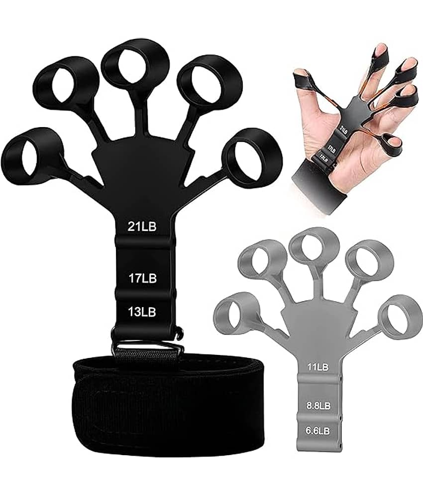 Finger Gripper Strength Trainer Forearm Finger Expander Exerciser Hand Yoga Resistance Guitar Finger Stretcher Band Finger Extension Exerciser Climbing Finger Strengthener (Pack of 2) - Sports and Fitness Equipment | Buy online on ZillyBuy