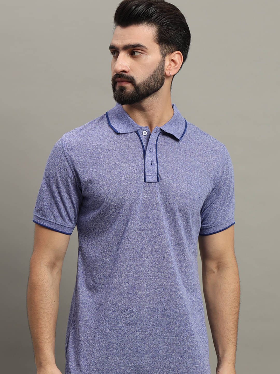     			GET GOLF Pack of 1 Cotton Blend Regular Fit Solid Half Sleeves Men's Polo T Shirt ( Purple )