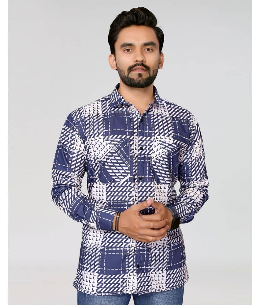 HARPITA 100% Cotton Regular Fit Checks Full Sleeves Men's Casual Shirt - Blue ( Pack of 1 )