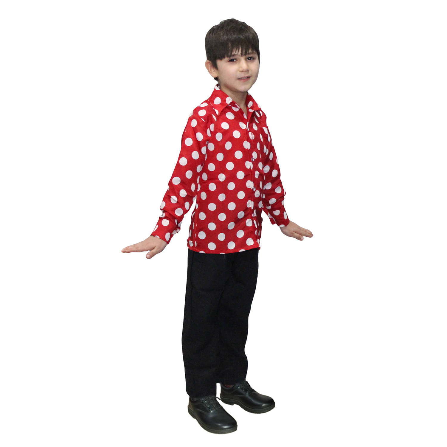 Kaku Fancy Dresses Polka Dot Shirt Western Costume for Boys, 7-8 Years (Red & White)     			Kaku Fancy Dresses Polka Dot Shirt Western Costume for Boys, 7-8 Years (Red & White)