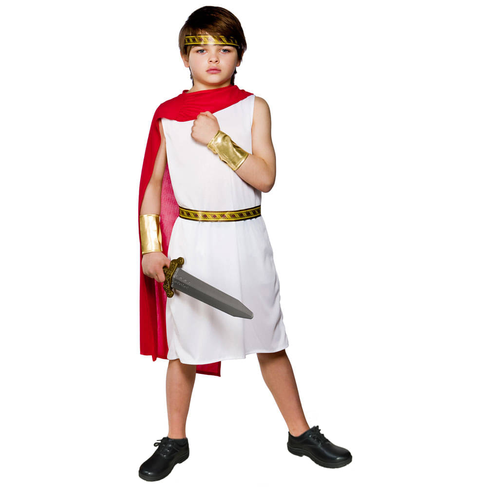     			Kaku Fancy Dresses Roman Boy Costume Of International Ethnic Wear -Red & White, 14-17 Years, For Boys