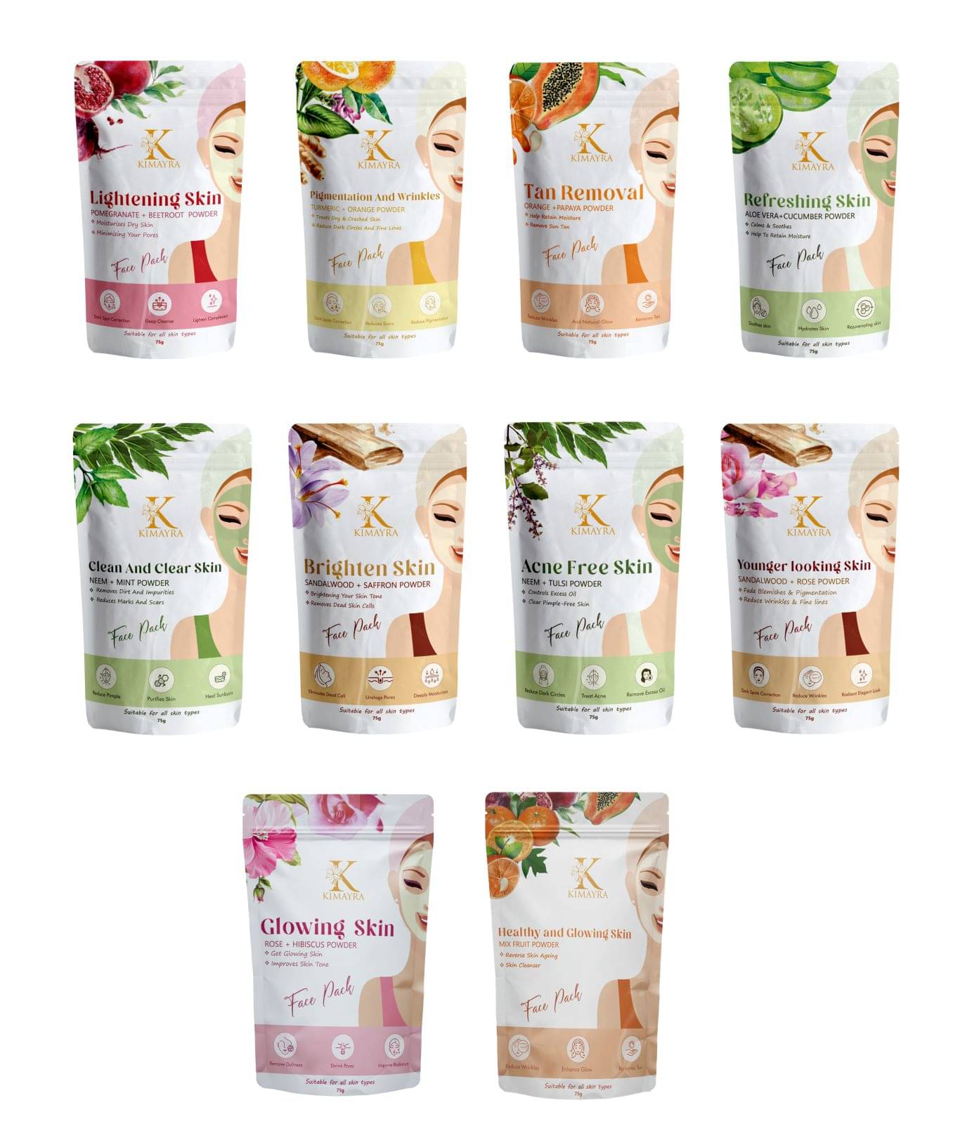     			Kimayra - Replenishing & Rejuvenation Face Pack for All Skin Type ( Pack of 10 )