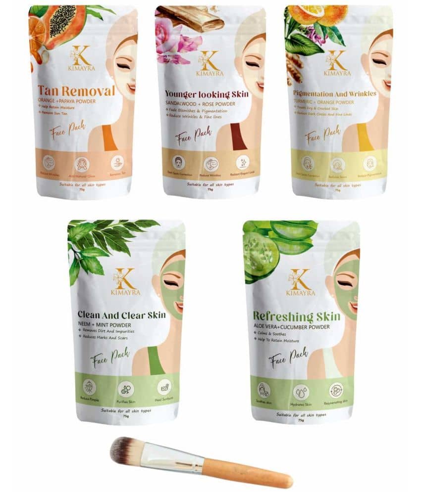 Kimayra Pure & Natural Skincare Face Pack Powder Combo for Glowing & Brightening Skin