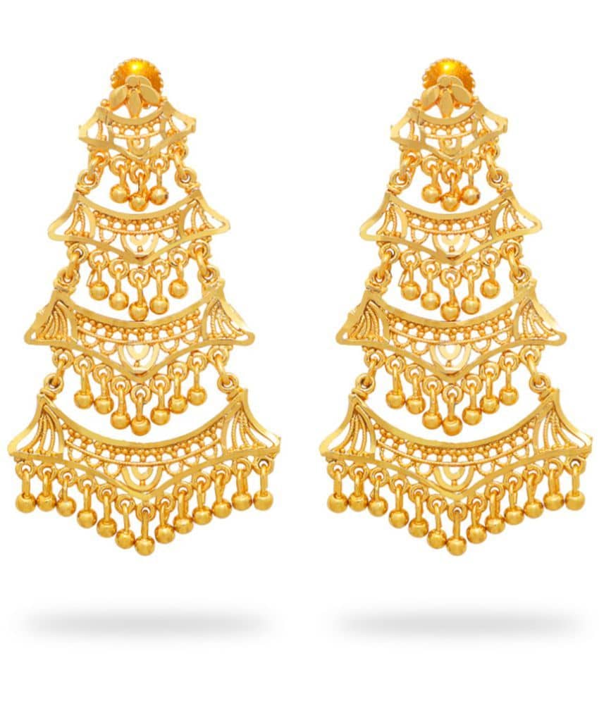 LUV FASHION Golden Chandbalis Earrings ( Pack of 1 ) - Earrings | Buy online on ZillyBuy