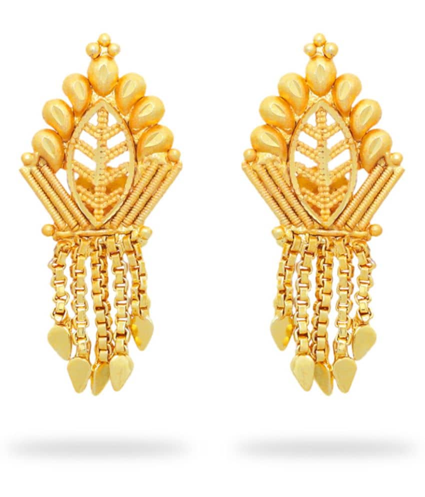 LUV FASHION Golden Chandbalis Earrings ( Pack of 1 ) - Earrings | Buy online on ZillyBuy