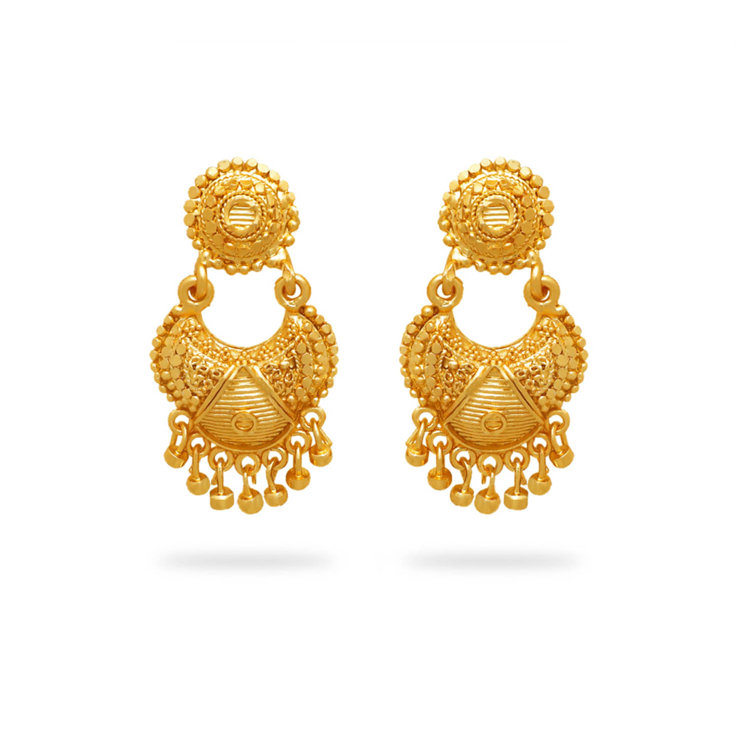     			LUV FASHION Golden Chandbalis Earrings ( Pack of 1 )