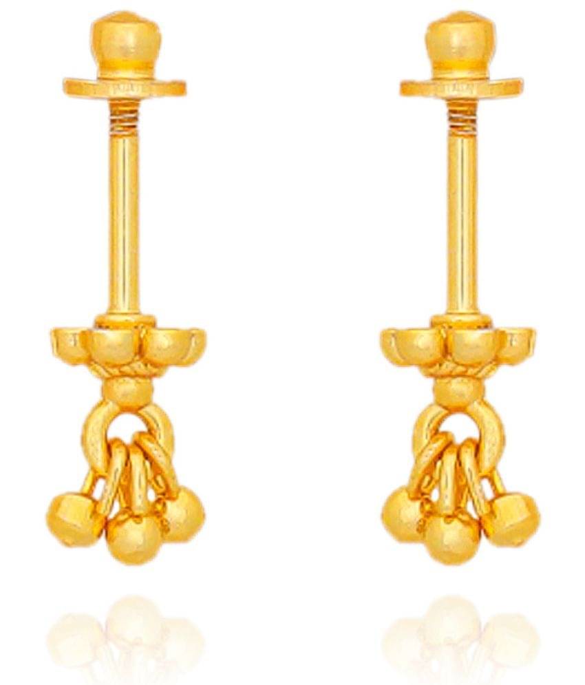     			LUV FASHION Golden Drop Earrings ( Pack of 1 )