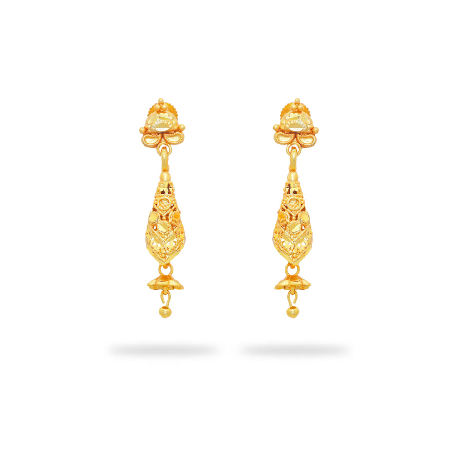     			LUV FASHION Golden Drop Earrings ( Pack of 1 )