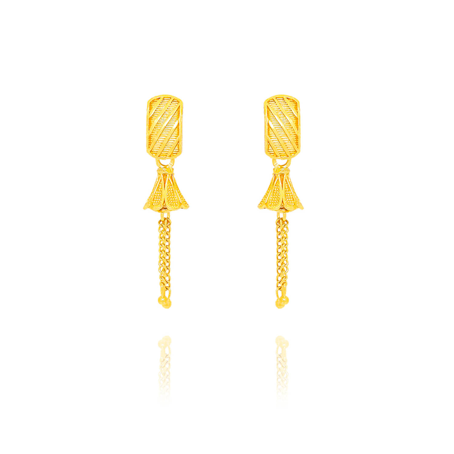     			LUV FASHION Golden Drop Earrings ( Pack of 1 )