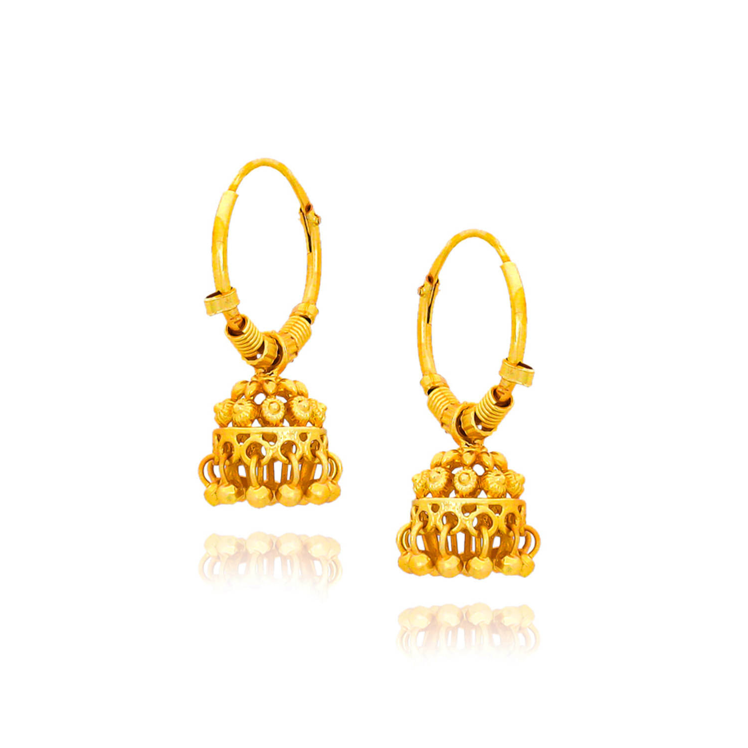     			LUV FASHION Golden Hoops Earrings ( Pack of 1 )